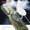 For Samsung Galaxy A15 Shield Frame Holder MagSafe Phone Case(Olive Green)
