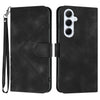 For Samsung Galaxy A56 5G Line Pattern Skin Feel Leather Phone Case(Black)