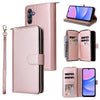 For Samsung Galaxy A16 5G 9-Card Slots Zipper Wallet Bag Leather Phone Case(Rose Gold)