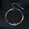 S925 Sterling Silver Platinum Plated Snake Bone Moissanite Bracelet(MSB011)