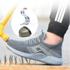 Men Tamper-proof Puncture Labor Insurance Work Shoes, Size:38(Grey)