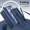 For Samsung Galaxy Z Fold5 Integrated PC + PU Phone Case with Pen / Pen Box(Blue)