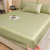 3pcs /Set Cotton Beds Bedspread 4 Seasons Universal Dustproof Slip-proof Bed Sheet With Pillowcase, Size: 200x220cm(Green)