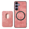 For Samsung Galaxy S25+ 5G Retro Leather Card Bag Magnetic Phone Case(Pink)