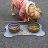 Foldable Silicone Pet Bowl Mat (Black) - Non-Slip & Portable