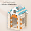 122pcs/Box Children Architecture Building Blocks Wooden House Mortise And Tenon Structure Assembled Toy