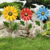 Outdoor Lawn Garden Landscape Arrangement Decorative Iron Flower Inserts(Red)