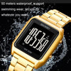 SKMEI 1879 Square Large Screen Men Steel Belt Multi-function EL Luminous Watch, Color: Rose Gold