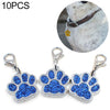10 Dark Blue Enamel Paw Print Charms - Jewellery Making, Zinc Alloy