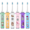 USB Charging Fully Automatic Ultrasonic Cartoon Children Electric Toothbrush, Color: Pink with 1 Head
