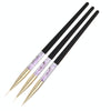 Monja 7/9/11mm 3 PCS/set Brush Liner Flower Grid Image Painting Acrylic Handle Drawing Pen Manicure Tool(Black and Purple)