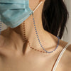 Glossy Crystal Beads Handmade Mask Anti-Lost Hanging Lanyard Chain Glasses Chain(Sapphire Blue)