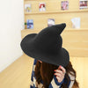 Halloween Personality Wizard Steeple Great Brim Wool Cap(Black)