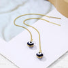 E2210-5 Eyes Long Ear Wire Women Simple Earrings