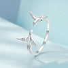 S925 Sterling Silver Platinum Plated Bird Opening Adjustable Ring(SCR1006-E)