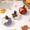 Thanksgiving Decoration Pumpkin Pendant Harvest Festival Knitted Pumpkin Ornament Arrangement(Grey)