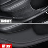 For Tesla Model Y Rear Door Built-In Sill Strip Rear Seats Anti-Kick Leather Protective Pad(Carbon Fiber)