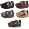 AWMN Men Casual Woven Stretch Sports Hook Buckle Belt, Length: 120cm(Coffee)