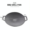 Outdoor Camping BBQ Cast Iron Grill Pan,Style: Baking Pan+Hemp Rope