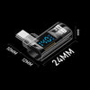 Type-C Male to Type-C Female Smart Digital Display Side Bend Charging Adapter(Black)