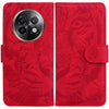 For Realme 13+ Global Tiger Embossing Pattern Flip Leather Phone Case(Red)