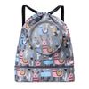Wet And Dry Separation Waterproof Drawstring Shoulder Beach Swimming Bag For Children Gray L