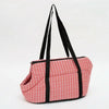 Pink Plaid Pet Carrier Bag - Breathable, Large (Dogs & Cats)