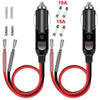 1pair 16AWG 15A 12V/24V Fused Cigarette Lighter Plug With Lead