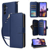 For Samsung Galaxy A16 Nine-card Slots Zipper Wallet Bag Leather Phone Case(Blue)