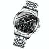 FNGEEN 4006 Men Trendy Waterproof Quartz Watch(White Steel Black Surface)