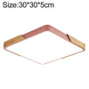 Wood Macaron LED Square Ceiling Lamp, White Light, Size:30cm(Pink)
