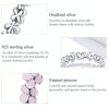 S925 Sterling Silver Pink Wreath Women Ring, Size:6