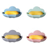 Cloud-shaped Soap Box Drain-free Wall-mounted Cute Soap Rack(Gray)