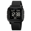 SKMEI 1894 Square Sports Waterproof Student Simple Multifunctional Luminous Watch(Black Black Machine)