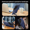 For Samsung Galaxy S25 Ultra 5G Multi-function Holder MagSafe PU Phone Case(Royal Blue)