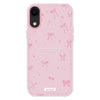 For iPhone XR Skin Feeling Jelly TPU Hybrid PC Phone Case(Love Bow Pink)
