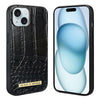 For iPhone 15 VIETAO Alligator Texture PU Phone Case(Black)
