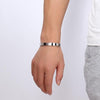 8mm Width Women Men Stainless Steel Surface Bracelet Bangle(Silver)
