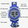 JNEW A380-20092 Children Cartoon 3D Pirate Ship Waterproof Time Cognitive Multifunction Sports LED Electronic Watch(Blue)