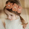 Ribbon Diamond Headband Newborn Hairband Girl Flower Head Children Hair Accessories(Khaki)