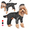 XL Black Dog Raincoat with Harness & Leash - Waterproof, Easy Wear
