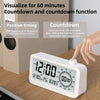 Visual Timer Alarm Clock Dual Display LCD Time Reminder(White)
