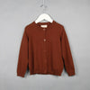 Spring and Autumn Children Clothing Girl Cotton Knit Cardigan Sweater, Kid Size:110cm(Coffee)