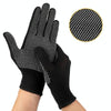 5pairs Outdoor Breathable Non-slip Particle Silicone Hiking Riding Nylon Gloves Thin Mittens(Grey)