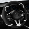 Car Steering Wheel Cartoon Short Fluff Handle Cover, Size: 38cm(Black D Shape)