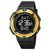 SKMEI 2010 Multifunctional Men 50M Waterproof Luminous Digital Wrist Watch(Gold)