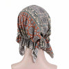 Stretch Cotton Printed Turban Cap Chemotherapy Cap Toe Cap, Size:One Size(Big Flower On Black)