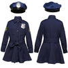 5062 Halloween Children Costume Girls Slim One-Piece Long Sleeve Police Skirt Uniform, Size: M(Navy Blue)