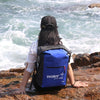 Outdoor Folding Double Shoulder Bag Dry Sack PVC Waterproof  Backpack, Capacity: 25L (Sky Blue)