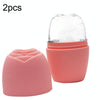 2pcs L-03-01 Face Ice Apparatus Massage Ice Roller Beauty Makeup Silicone Face Ice Tray(Vitality Orange)
